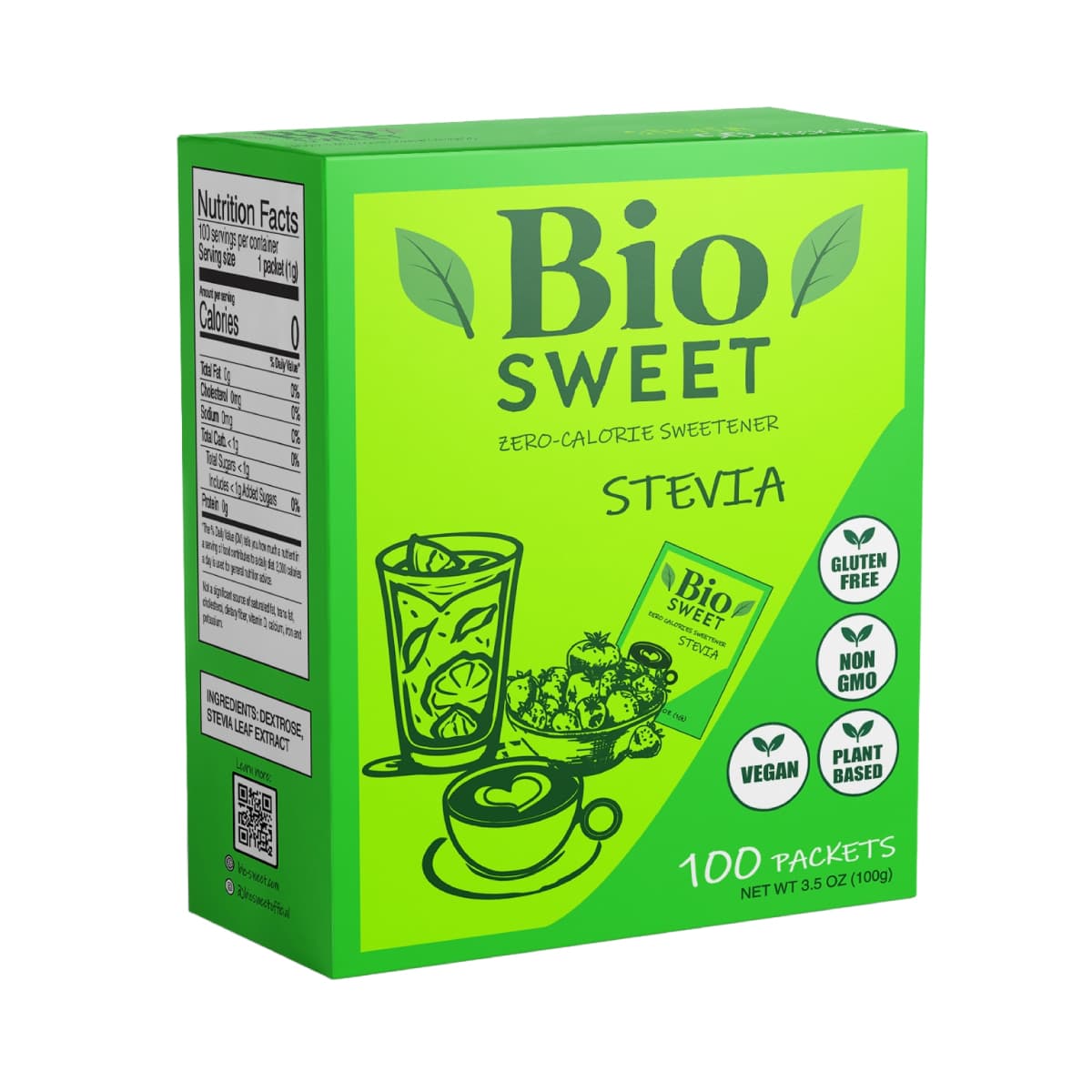 Stevia Sweetener Packets - 100ct